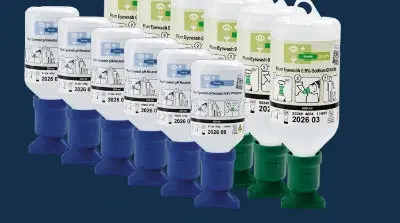 Automatische Nachlieferung Aungenspülstation